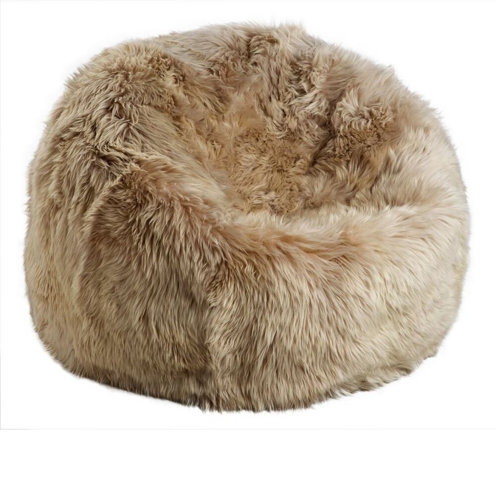 Natures Collection Pouf en peau de mouton | Nouvelle-Zélande Longwool Taupe 73x74 Natures Collection Pouf en peau de mouton | Nouvelle-Zélande Longwool Taupe 73x74