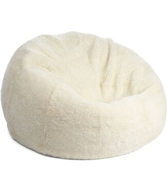 Natures Collection Sitzsack aus Schaffell | Neuseeländische Kurzwolle, Elfenbein, 73 x 74 cm