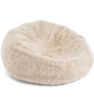 Natures Collection Pouf en peau de mouton | Nouvelle-Zélande Shortwool Perle 73x74