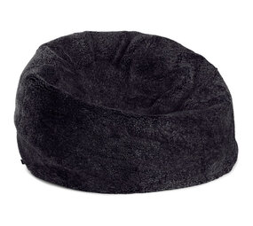 Natures Collection Puf de piel de oveja | Lana corta de Nueva Zelanda Negro 92x93 Natures Collection Puf de piel de oveja | Lana corta de Nueva Zelanda Negro 92x93