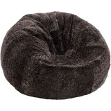 Natures Collection Pouf in pelle di pecora | Cappuccino neozelandese in lana corta 92x93