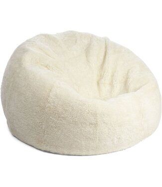 Natures Collection Pouf en peau de mouton | Laine courte de Nouvelle-Zélande ivoire 92x93