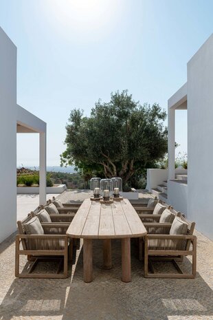 GOMMAIRE Outdoor | Organic Living Poltrona Carlo | Teak Grigio Naturale / Corda