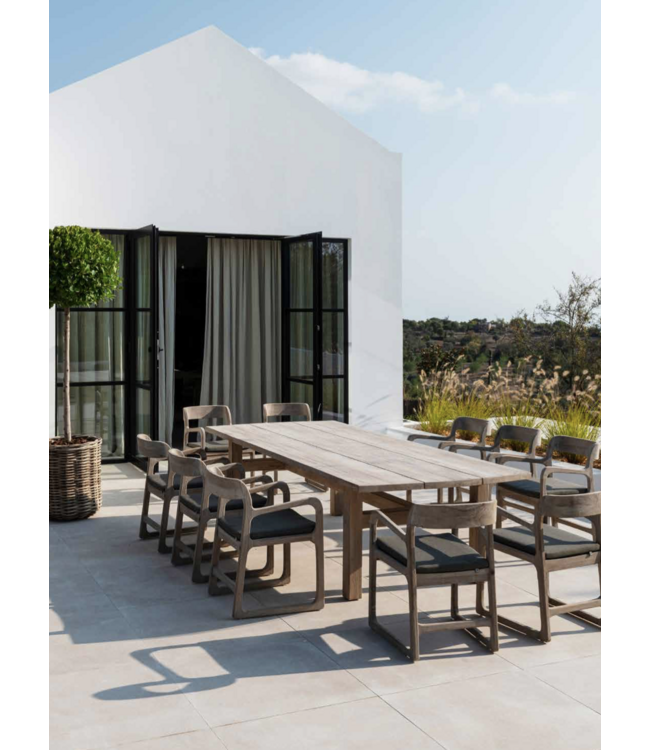 GOMMAIRE Outdoor Meubels | Organic Living Armchair Sally | Reclaimed Teak Natural Grey