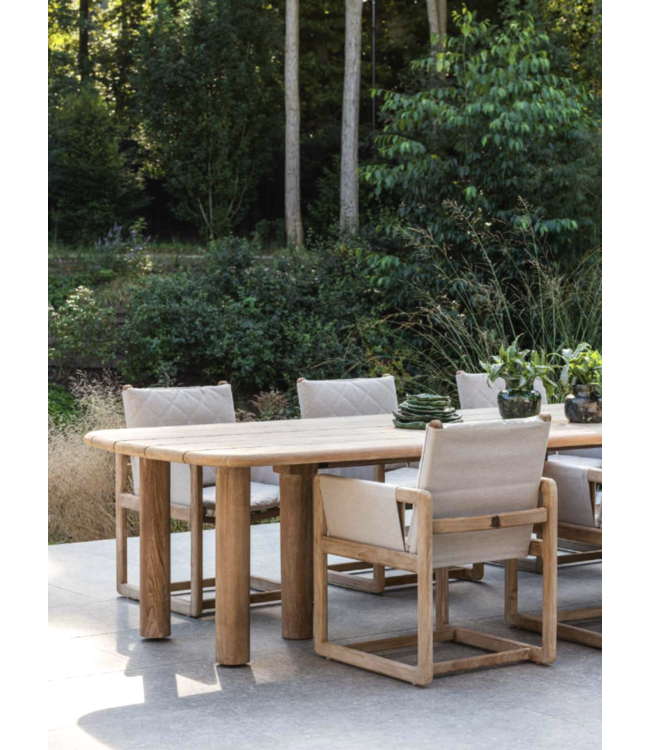 GOMMAIRE Outdoor Meubels | Organic Living Mesa de comedor Carlo | Teca gris natural