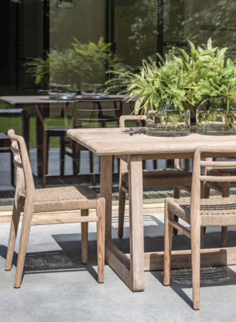 GOMMAIRE Outdoor | Organic Living ChairJared | Teak Grigio Naturale / Vimini PE Antico Weed