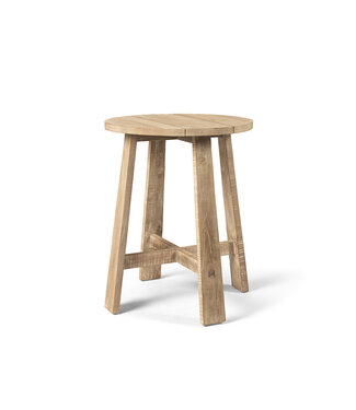 GOMMAIRE Outdoor Meubels | Organic Living Table de bar ronde Alex | Teck gris naturel