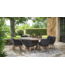 GOMMAIRE Outdoor Meubels | Organic Living Sillón Jacky | Teca gris natural / Mimbre PE color carbón