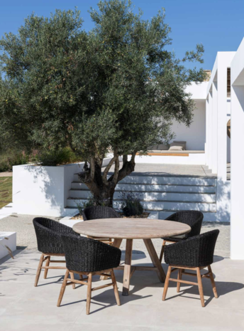 GOMMAIRE Outdoor | Organic Living Rundt bord Anton Stor | Gjenvunnet teak Naturgrå