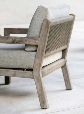 GOMMAIRE Outdoor | Organic Living 1-seters Mario | Teak Naturgrå / Tau