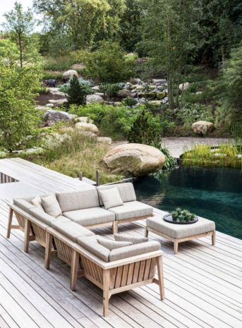GOMMAIRE Outdoor Meubels | Organic Living Ottoman Copenhague | Teak Natural Grey GOMMAIRE Outdoor Meubels | Organic Living Ottoman Copenhague | Teak Natural Grey