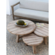 GOMMAIRE Outdoor Meubels | Organic Living Ensemble de 3 tables basses Anton | Teck recyclé gris naturel