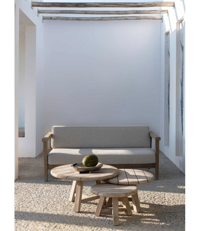 GOMMAIRE Outdoor Meubels | Organic Living Canapé 2 places Copenhague | Teck gris naturel