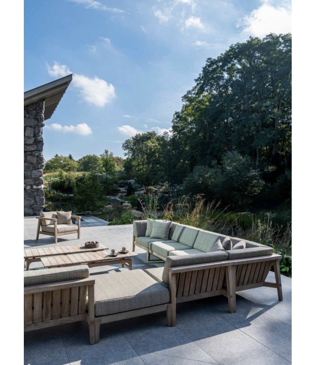 GOMMAIRE Outdoor Meubels | Organic Living Otomana Copenhague | Teca gris natural