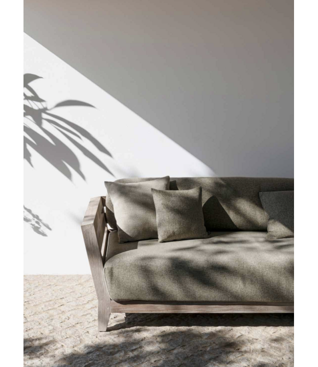 GOMMAIRE Outdoor Meubels | Organic Living Divano Mia a 3 posti | Teak grigio naturale