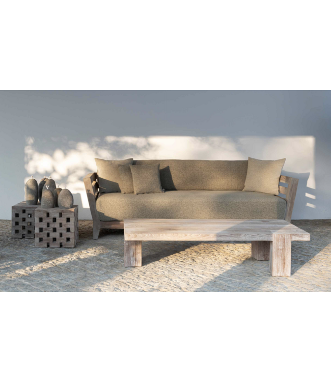 GOMMAIRE Outdoor Meubels | Organic Living Canapé Mia 3 places | Teck gris naturel