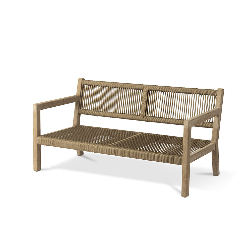 GOMMAIRE Outdoor | Organic Living Mario de 2 plazas | Teca gris natural / Cuerda