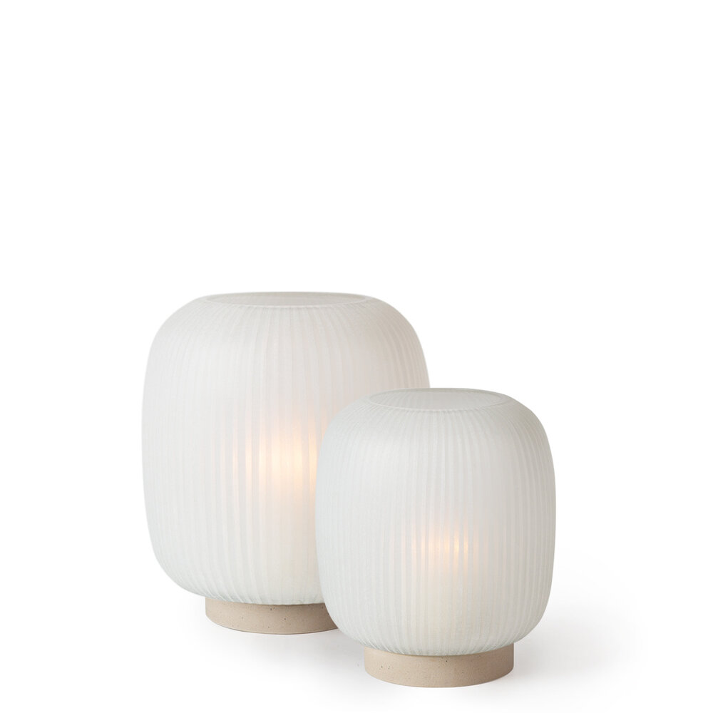 Guaxs Lanterne Villeta L | Sandstein/Glassklar