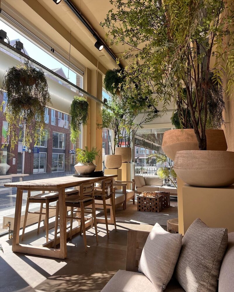 GOMMAIRE Outdoor | Organic Living Mesa de bar Dennis grande | Teca reciclada gris natural