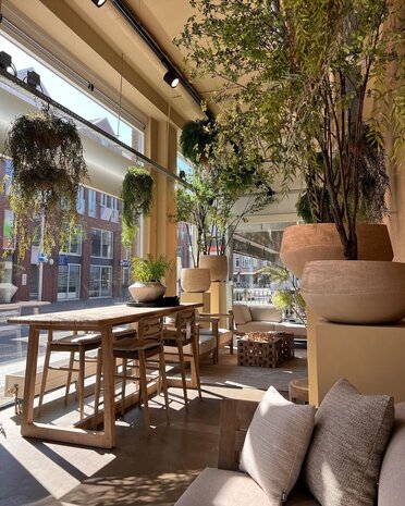 GOMMAIRE Outdoor | Organic Living Bar Table Dennis Large | Reclaimed Teak Natural Grey