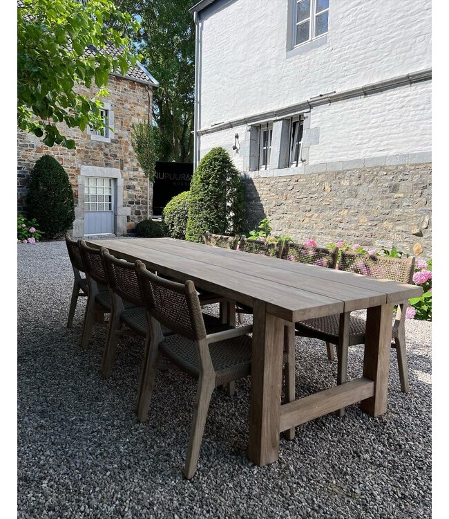 GOMMAIRE Outdoor Meubels | Organic Living Tavolo Jacob grande | Teak riciclato grigio naturale