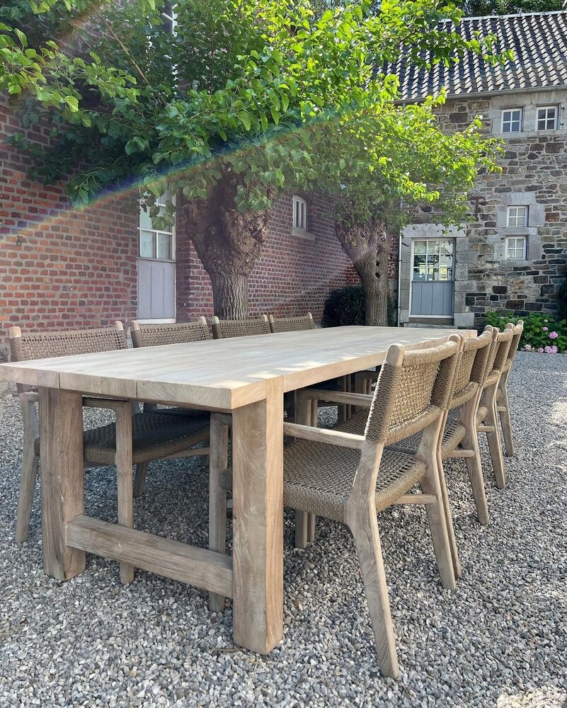 GOMMAIRE Outdoor | Organic Living Table Jacob Large | Reclaimed Teak Natural Grey
