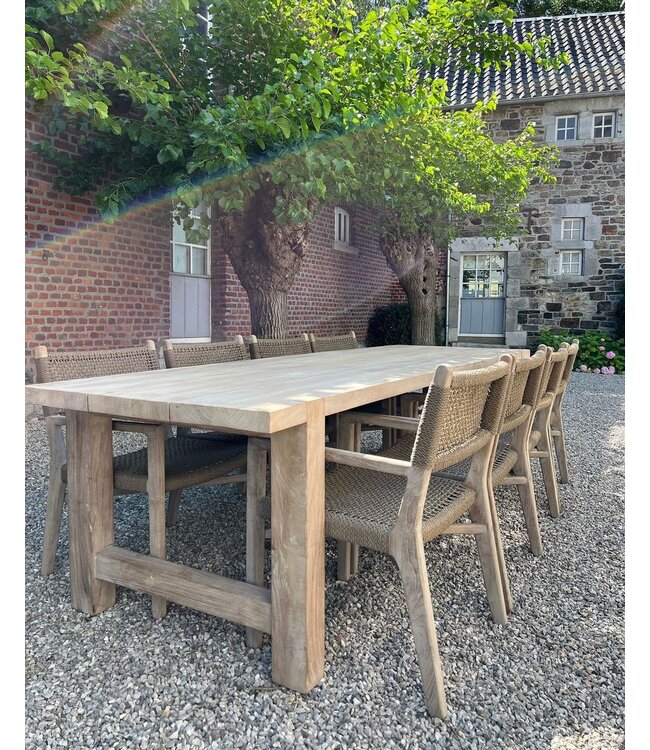 GOMMAIRE Outdoor Meubels | Organic Living Tisch Jacob Groß | Recyceltes Teakholz Naturgrau