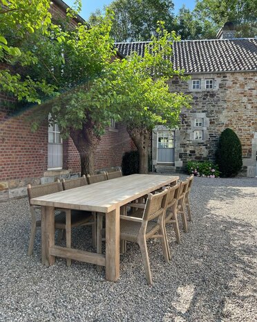 GOMMAIRE Outdoor | Organic Living Table Jacob Large | Reclaimed Teak Natural Grey