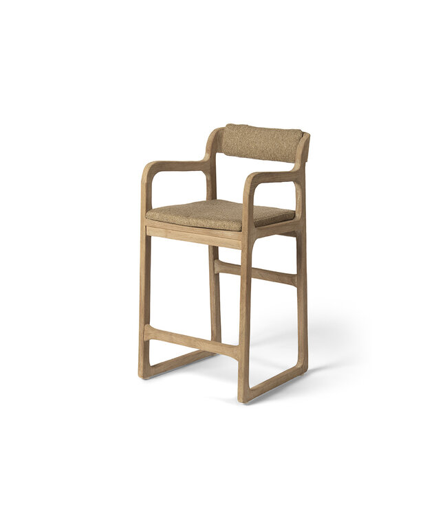 GOMMAIRE Outdoor Meubels | Organic Living Silla de bar Sally | Teca gris natural