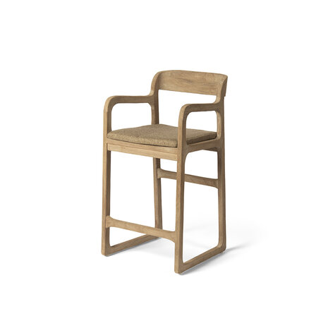 GOMMAIRE Outdoor | Organic Living Sgabello da bar Sally | Teak grigio naturale