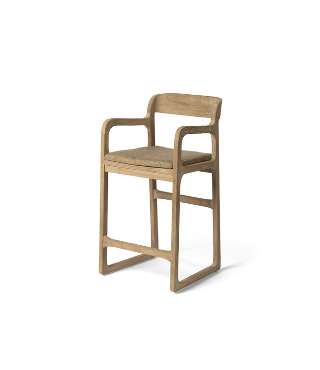 GOMMAIRE Outdoor Meubels | Organic Living Sgabello da bar Sally | Teak grigio naturale