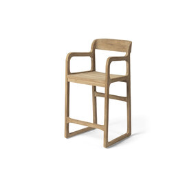 GOMMAIRE Outdoor | Organic Living Silla de bar Sally | Teca gris natural