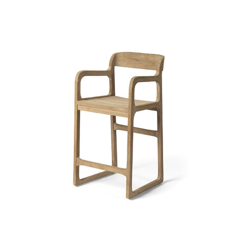GOMMAIRE Outdoor | Organic Living Barhocker Sally | Teakholz Naturgrau