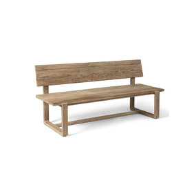 GOMMAIRE Outdoor | Organic Living Banc de parc Oslo petit modèle | Teck gris naturel