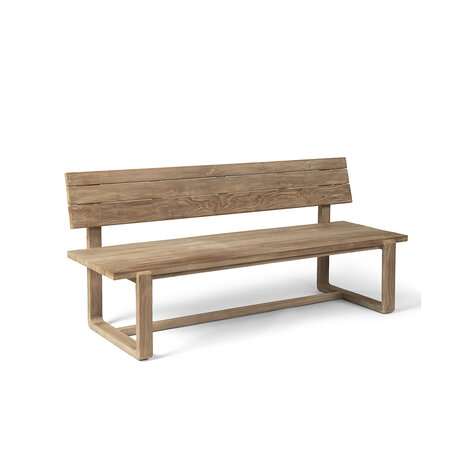 GOMMAIRE Outdoor | Organic Living Park Bench Oslo Small | Teak Natural Grey