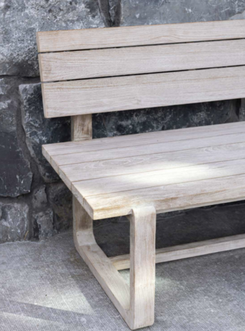 GOMMAIRE Outdoor | Organic Living Panchina da parco Oslo grande | Teak grigio naturale