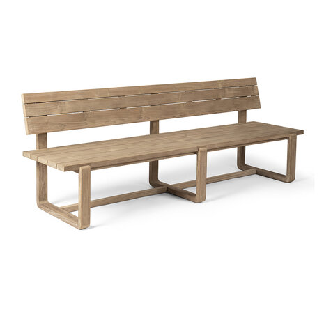 GOMMAIRE Outdoor | Organic Living Banco de parque Oslo grande | Teca gris natural