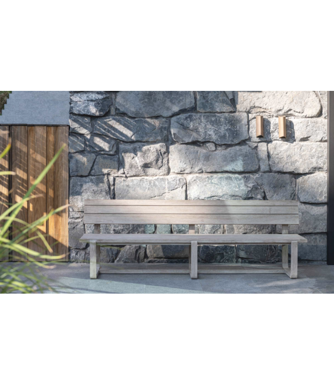 GOMMAIRE Outdoor Meubels | Organic Living Parkbank Oslo Groß | Teak Naturgrau