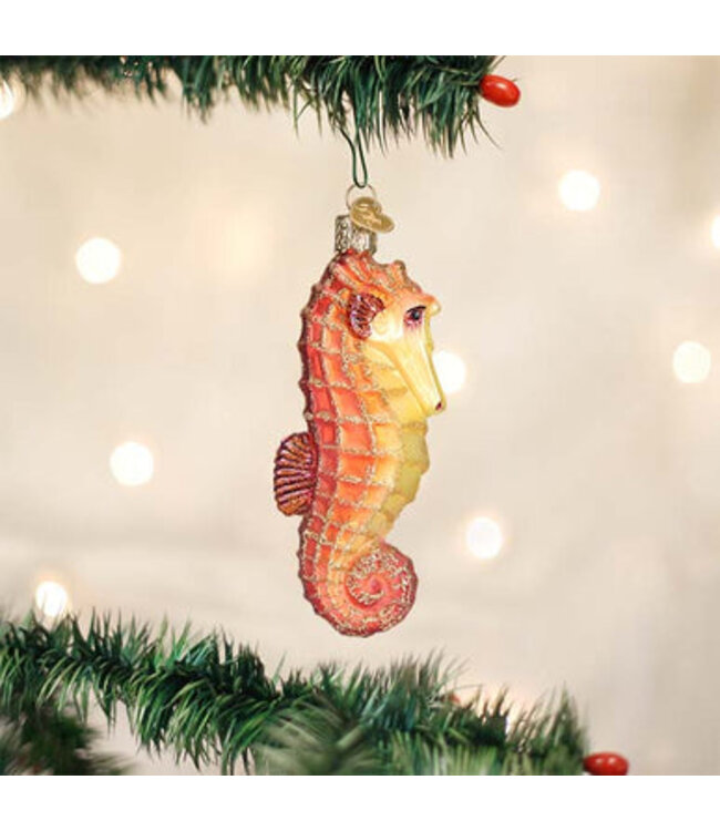 Old World Christmas Orange Seepferdchen | Weihnachtsschmuck