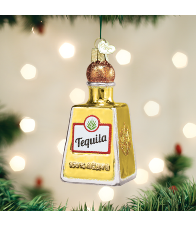 Old World Christmas Botella de tequila | Decoración navideña