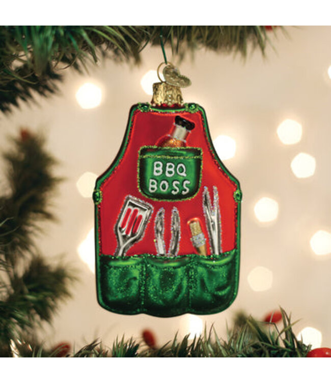 Old World Christmas Grembiule da barbecue | Ornamento di Natale