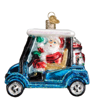 Old World Christmas Carro de golf Papá Noel | Decoración navideña