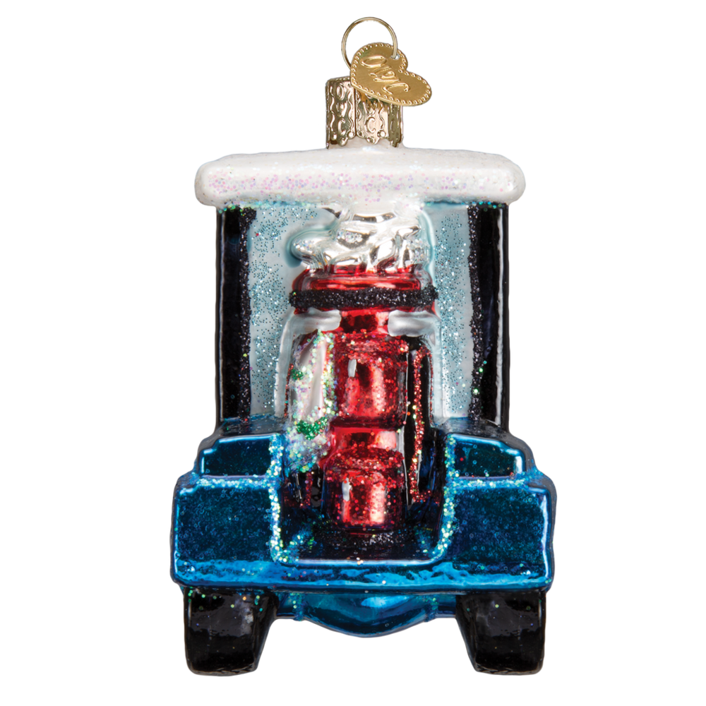 Old World Christmas Carro de golf Papá Noel | Decoración navideña Old World Christmas Carro de golf Papá Noel | Decoración navideña
