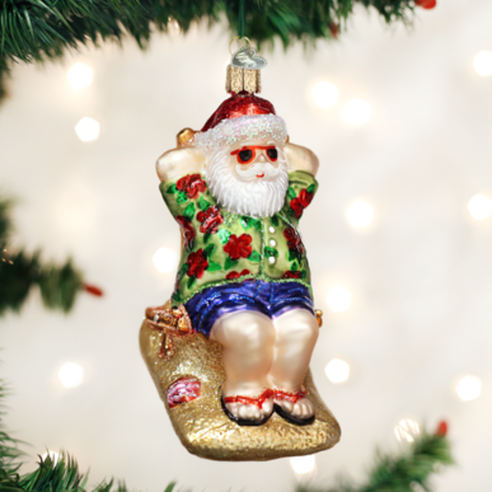 Old World Christmas Sunning Santa | Christmas ornament Old World Christmas Sunning Santa | Christmas ornament