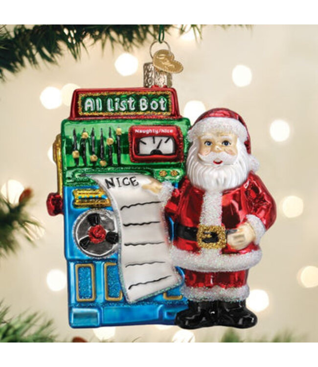 Old World Christmas Santa AI List Bot | Christmas ornament