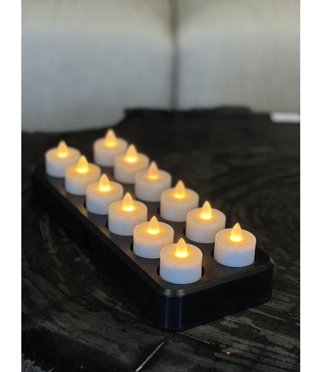 NU PUUR & GROEN 12 luxuriöse wiederaufladbare LED-Teelichter