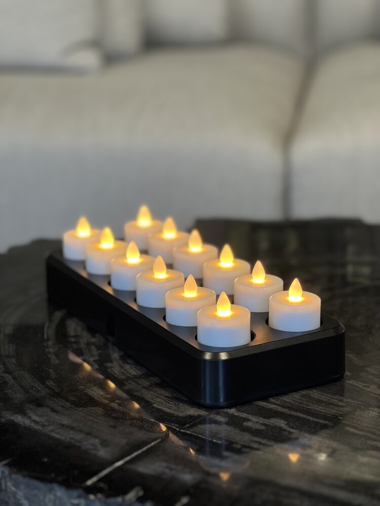 NU PUUR & GROEN 12 candelitas LED recargables de lujo NU PUUR & GROEN 12 candelitas LED recargables de lujo