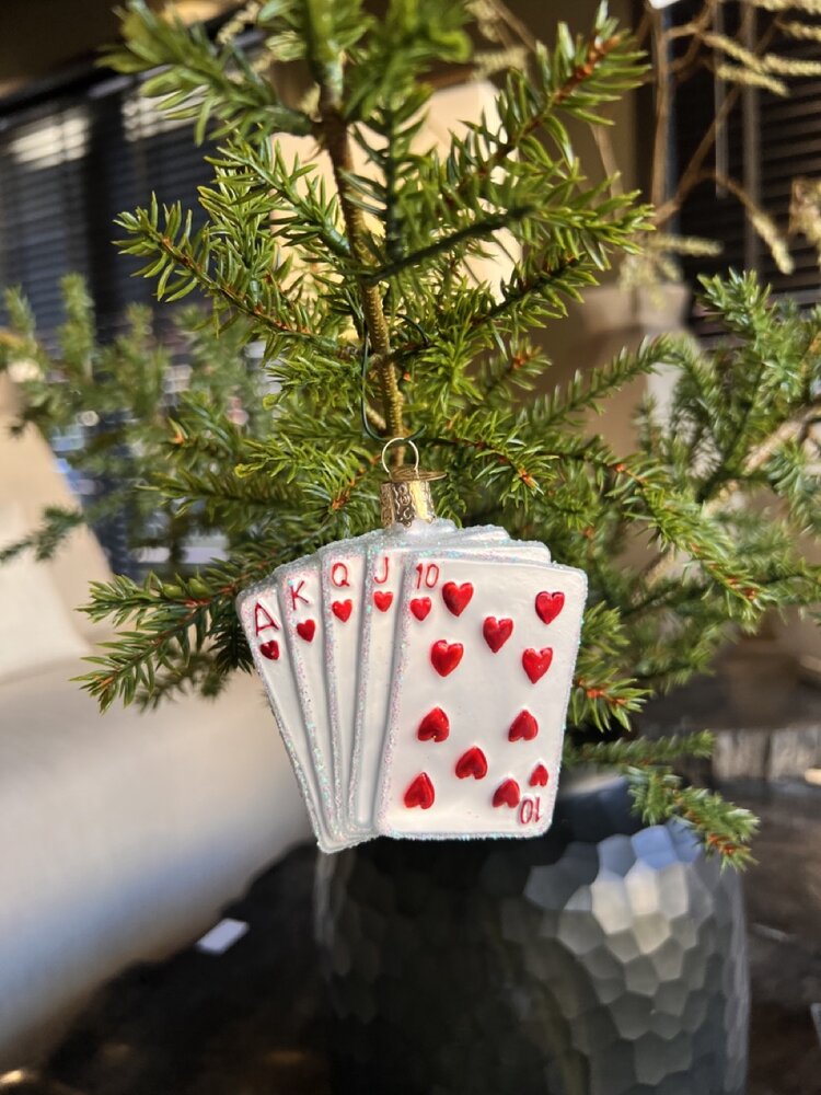 Old World Christmas Escalera real de póquer | Decoración navideña Old World Christmas Escalera real de póquer | Decoración navideña