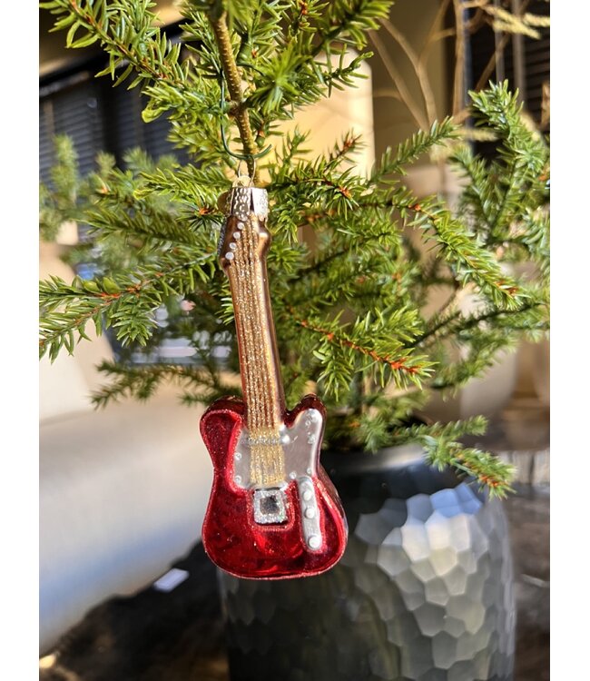 Old World Christmas Elektrisk gitar rød | julepynt