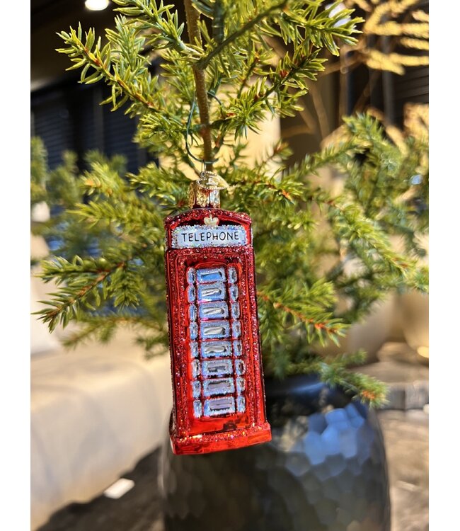 Old World Christmas Cabina telefónica inglesa | Decoración navideña